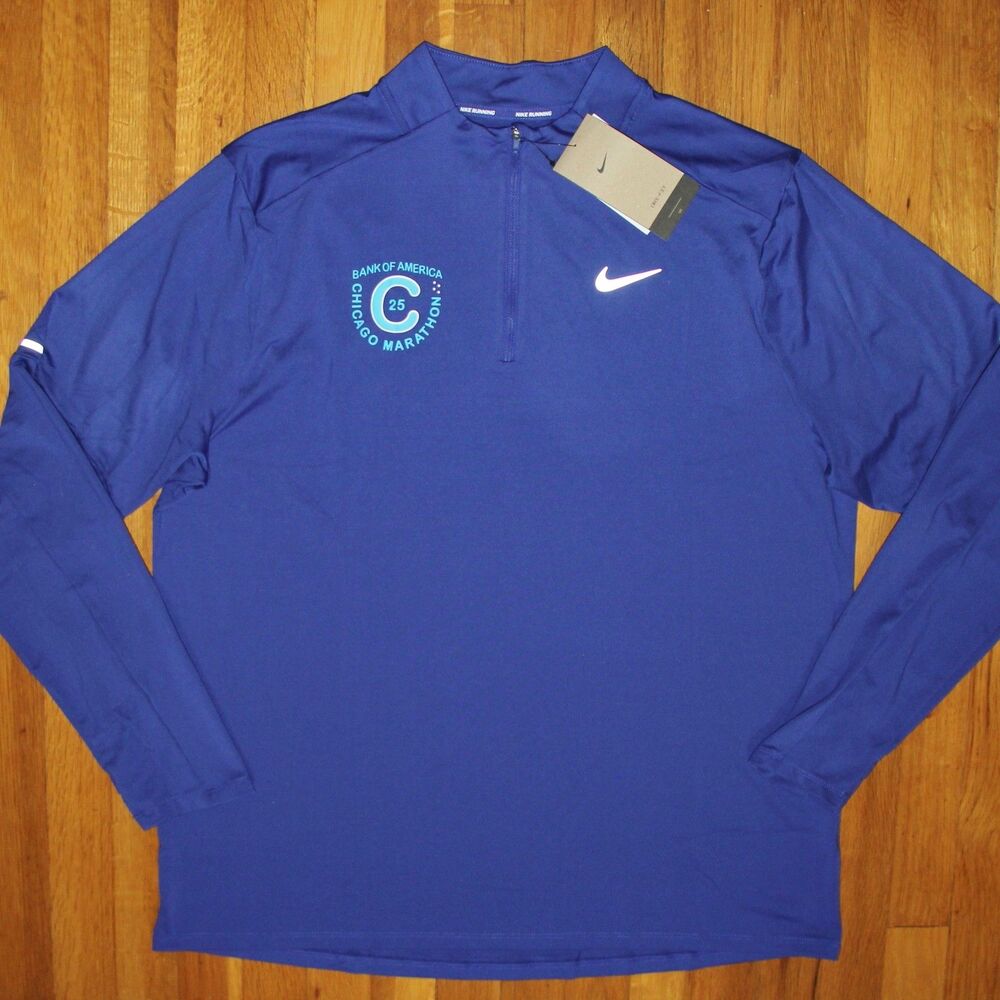 Nike Element 2025 Chicago Marathon 1/4 Zip Running Top Mens XL Blue